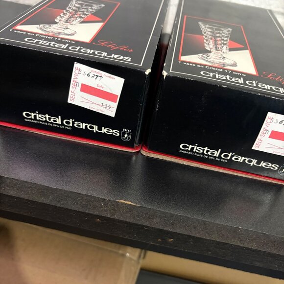 Cristal DArques Soliflor 17cm Crystal Vase Set Of 2 With Boxes - Picture 8 of 9